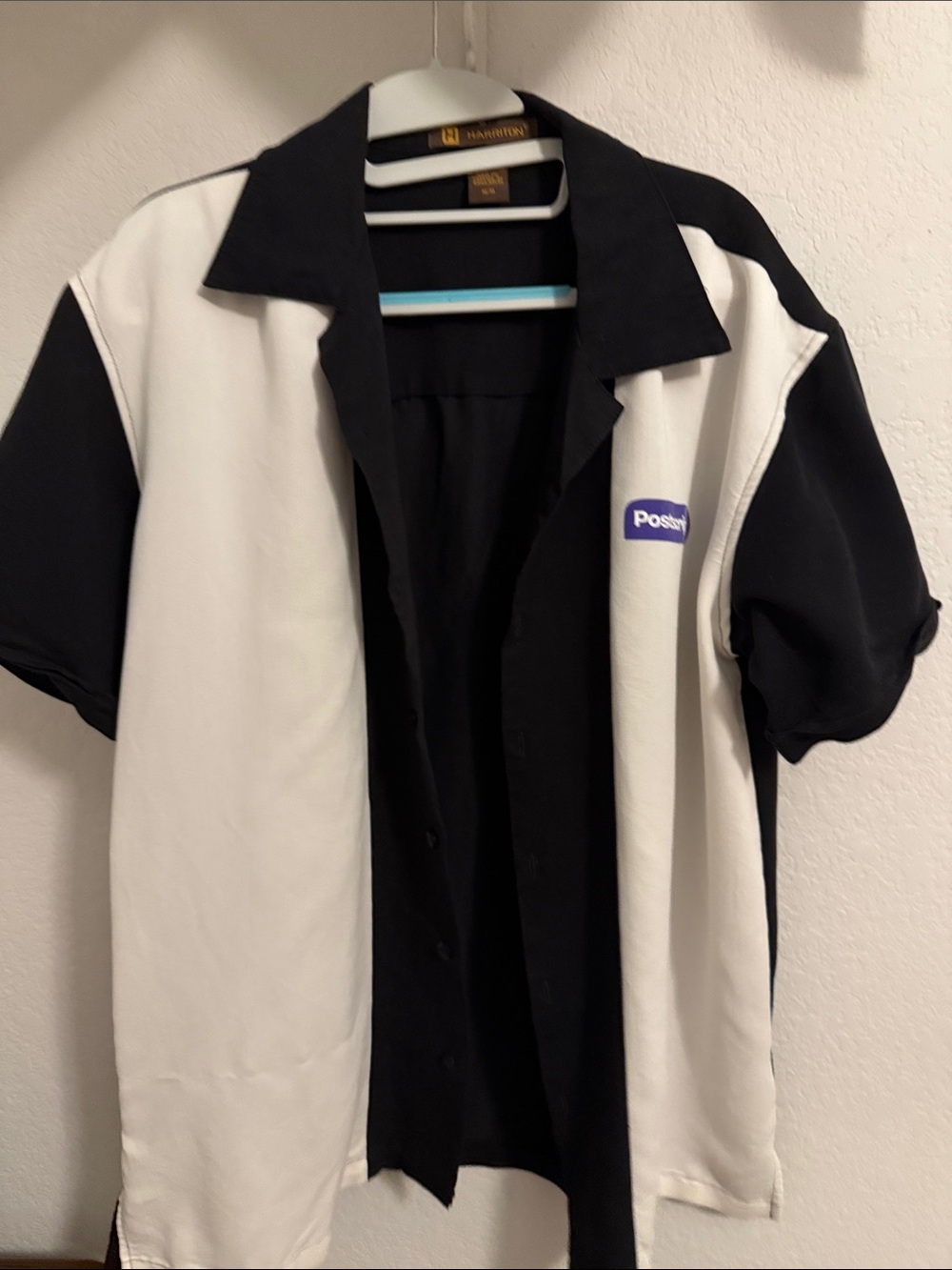 Black & White Short-Sleeve Panel Shirt
